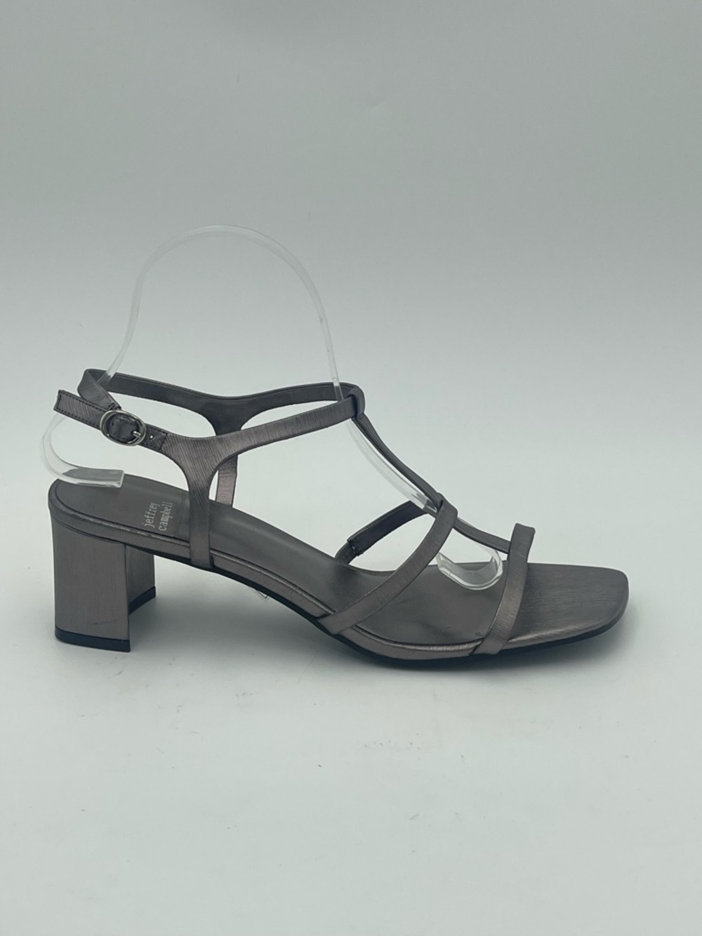 Jeffrey Campbell-SZ 9.5  Helios T-Strap Sandal In Pewter Adjustable Straps